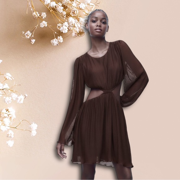 Zara Dresses & Skirts - NWT ZARA CUTOUT PLEATED MINI DRESS